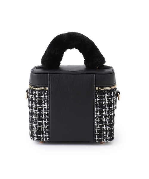 VIS（ビス） ハンドバッグ ファーハンドルキルティング＆ツイード