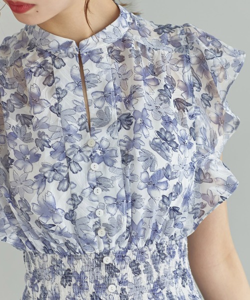 「tocco closet」 半袖ワンピース M ブルー レディース_画像2
