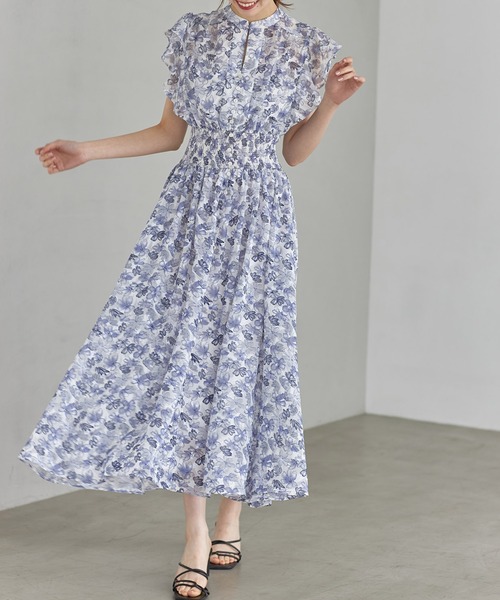 「tocco closet」 半袖ワンピース M ブルー レディース_画像4