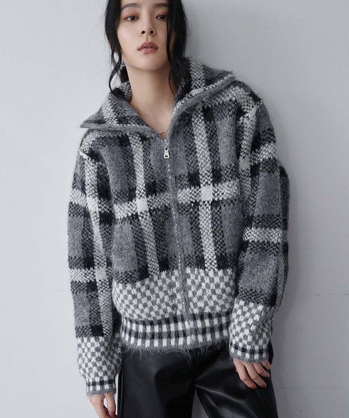 クーティー 肉厚 オンブレ チェック ウール スポーツ ジャケット ブルゾン L クーティー 肉厚 オンブレ チェック ウール スポーツ ジャケット