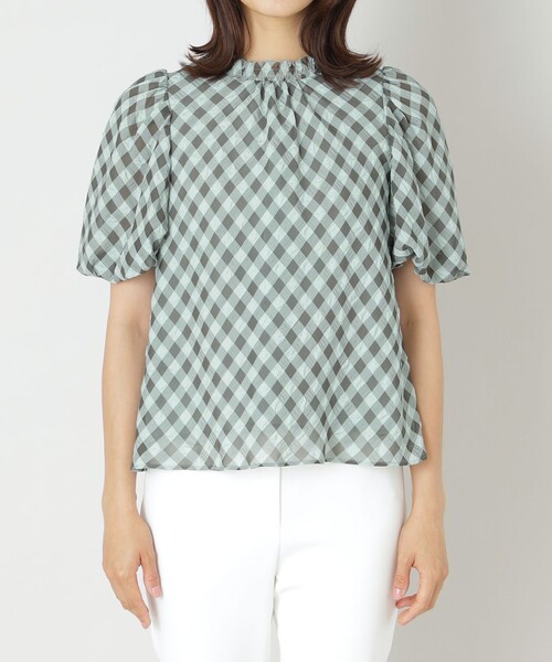 「TO BE CHIC」 半袖ブラウス 40 ブルー レディースの画像
