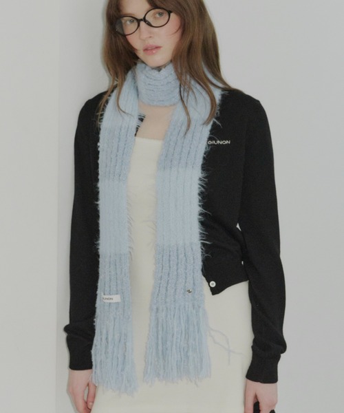 GIUNON ストール マフラー mohair touch border muffler / モヘア