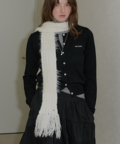 GIUNON ストール マフラー mohair touch border muffler / モヘア