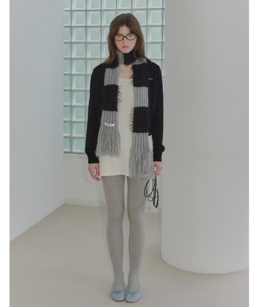 GIUNON ストール マフラー mohair touch border muffler / モヘア