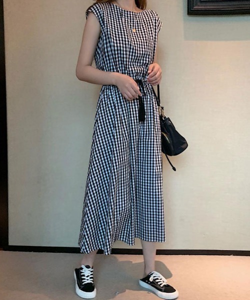 「SallyLunn」 「hyr」ノースリーブワンピース LARGE ネイビー レディース_画像2