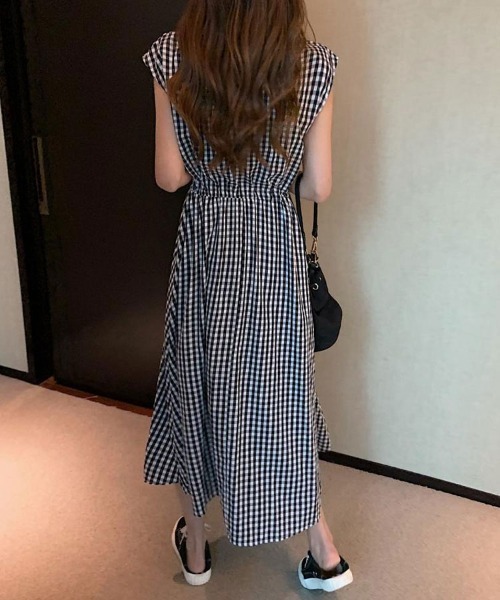 「SallyLunn」 「hyr」ノースリーブワンピース LARGE ネイビー レディース_画像3