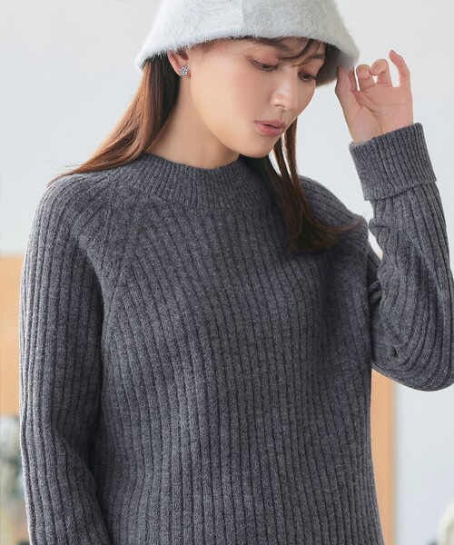 Tiaclasse ニット セーター メランジケーブルラグラントップス