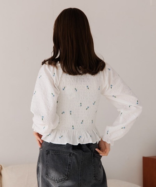 「flower」 長袖ブラウス FREE ホワイト レディース_画像7