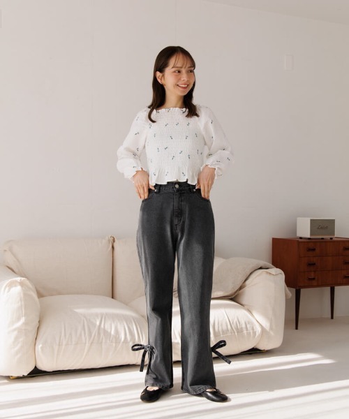 「flower」 長袖ブラウス FREE ホワイト レディース_画像8