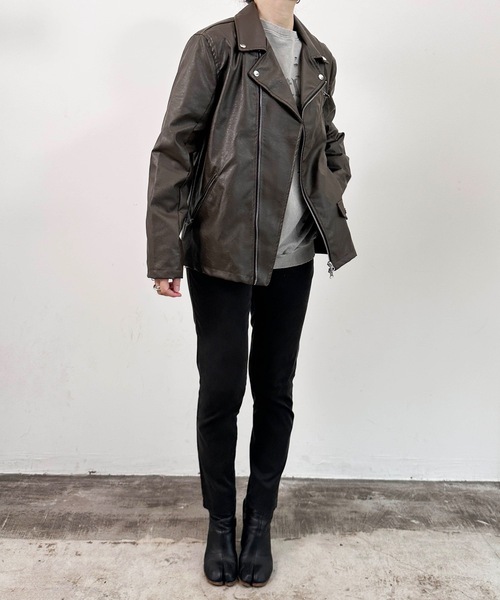 「COMMON WARE」 「HALHAM」ライダースジャケット M ブラック レディース_画像5