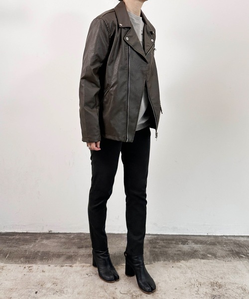 「COMMON WARE」 「HALHAM」ライダースジャケット M ブラック レディース_画像6
