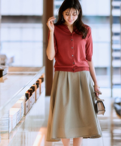 「7days Life Styling」 「Flow and Fixture」7分袖ニットカーディガン L ブラック レディース_画像3