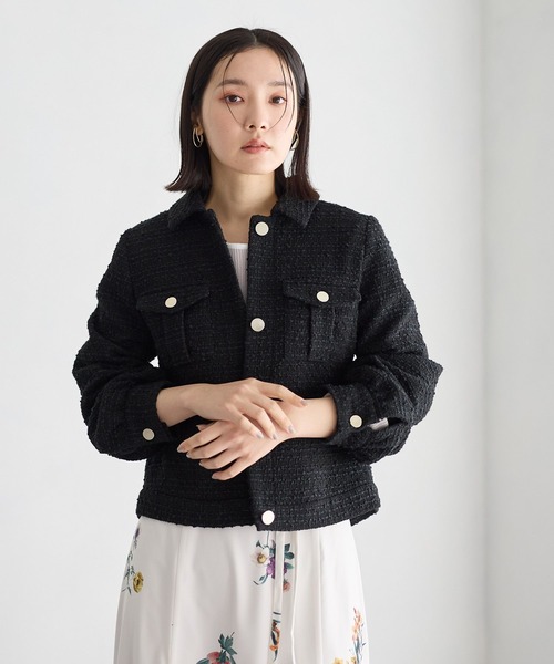 krone ツイード ジャケット&amp; Andemiu スカート紺M ルイルエブティック RUIRUE BOUTIQUE 【選べるスカートシルエット