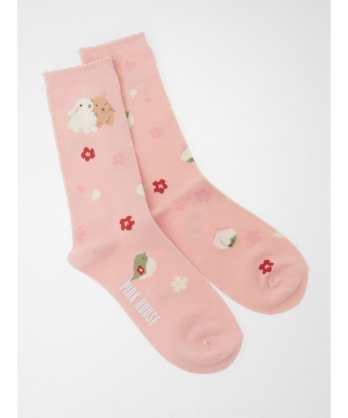 PINK HOUSE ピンクハウス 靴下/8点セット 表記サイズ:表記不明 ヴィンテージ    マルチカラー レディース / 240001192268 PINK HOUSE（ピンクハウス） 靴下 幸見うさぎ柄ソックス レディース