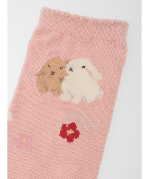 PINK HOUSE（ピンクハウス） 靴下 幸見うさぎ柄ソックス レディース