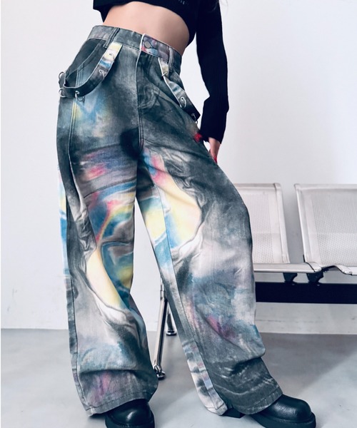 Ground Y ワイドデニムパンツ　ラップパンツ Y2K SYNAPSE FACTORY ワイドパンツ ジーンズ デニム デニムパンツ