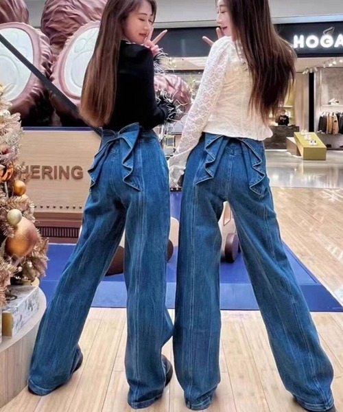 「pumpkin port」 デニムパンツ S ブルー レディース_画像4