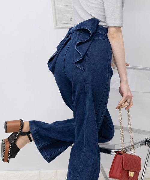 「pumpkin port」 デニムパンツ S ブルー レディース_画像5