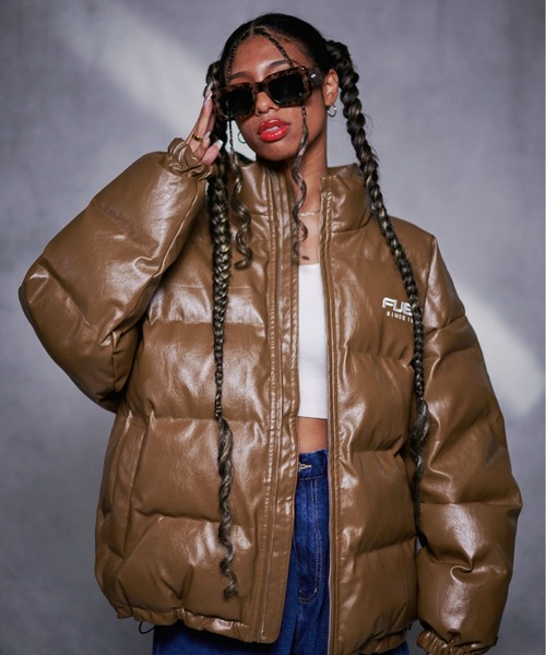 「FUBU」 レザーブルゾン X-LARGE ブラウン メンズ_画像5