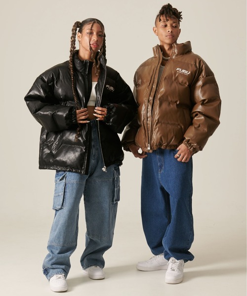 「FUBU」 レザーブルゾン X-LARGE ブラウン メンズ_画像7