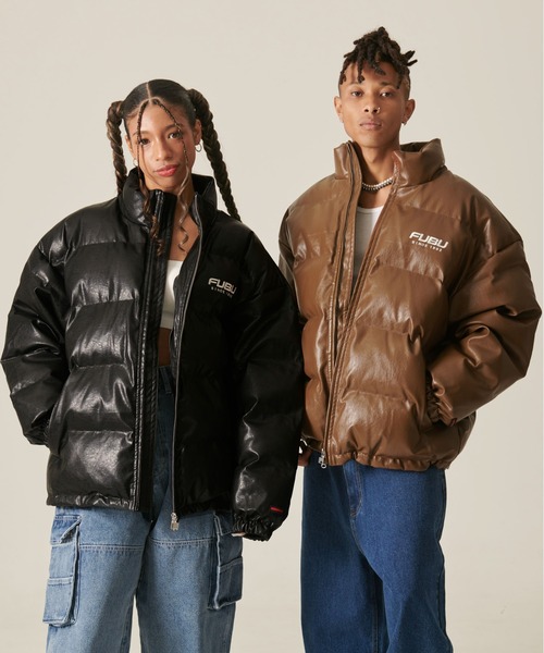「FUBU」 レザーブルゾン X-LARGE ブラウン メンズ_画像8