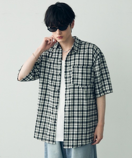 「Shoowtime」 半袖シャツ MEDIUM ブルー メンズ_画像2