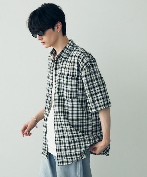「Shoowtime」 半袖シャツ MEDIUM ブルー メンズ_画像7