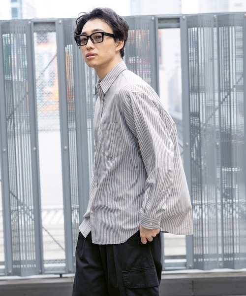 RAGEBLUE（レイジブルー） シャツ 80TC Broad Stripe Over Shirt