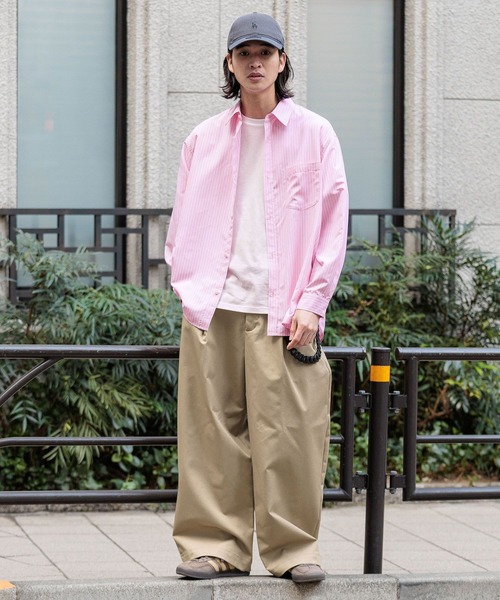 RAGEBLUE（レイジブルー） シャツ 80TC Broad Stripe Over Shirt