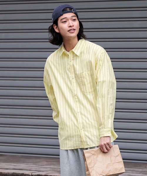 RAGEBLUE（レイジブルー） シャツ 80TC Broad Stripe Over Shirt