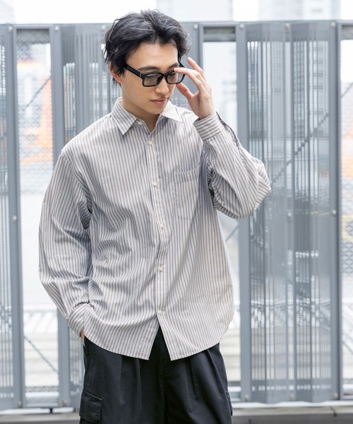 RAGEBLUE（レイジブルー） シャツ 80TC Broad Stripe Over Shirt
