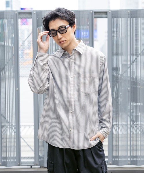 RAGEBLUE（レイジブルー） シャツ 80TC Broad Stripe Over Shirt