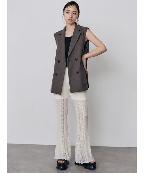 MURUA ロングベスト ジレ  ブラック  mie様お取り置き中 MURUA - MURUA ロングベスト ジレ ブラック mie様お取り置き中の通販