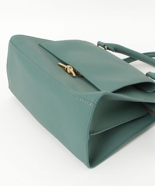 「CHARLES \u0026 KEITH」 ハンドバッグ M ブルーグリーン レディースの画像