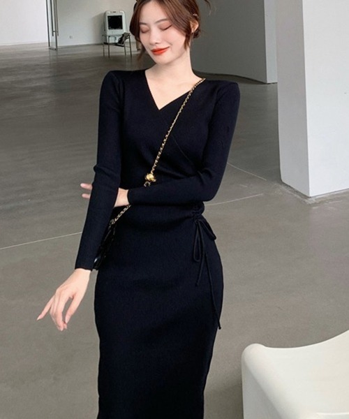 「Miniministore」 ニットワンピース フリー チャコールグレー レディース_画像8