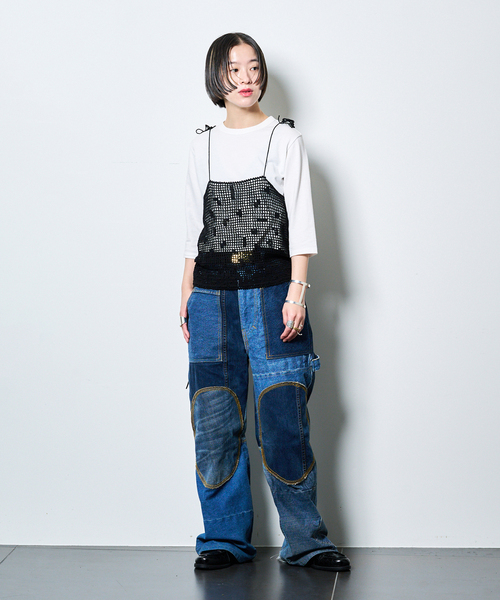 ブラウス シャツ SAYAKA DAVIS CROCHET CAMISOLE WKT130-PC：キャミブラウス レディースの画像