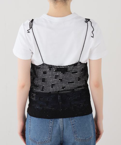 ブラウス シャツ SAYAKA DAVIS CROCHET CAMISOLE WKT130-PC：キャミブラウス レディースの画像