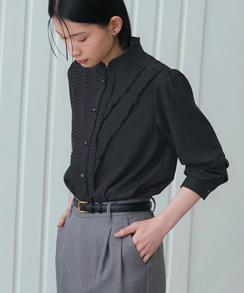 「RUIRUE BOUTIQUE」 長袖ブラウス LL チャコールグレー レディース_画像6