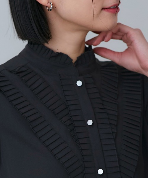 「RUIRUE BOUTIQUE」 長袖ブラウス LL チャコールグレー レディース_画像9