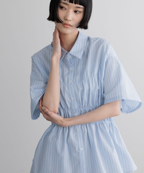 tシャツ ストライプシャーリングＳＳ 675847 レディースの画像