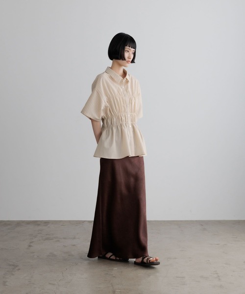tシャツ ストライプシャーリングＳＳ 675847 レディースの画像
