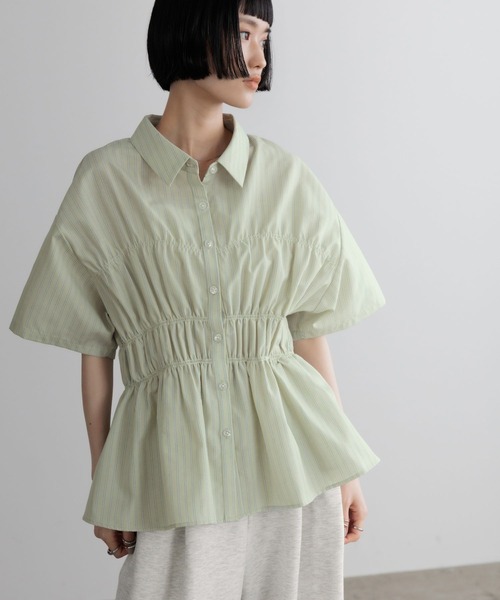 tシャツ ストライプシャーリングＳＳ 675847 レディースの画像