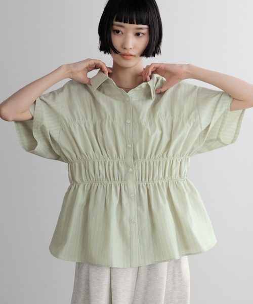 tシャツ ストライプシャーリングＳＳ 675847 レディースの画像