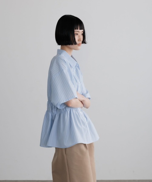 tシャツ ストライプシャーリングＳＳ 675847 レディースの画像