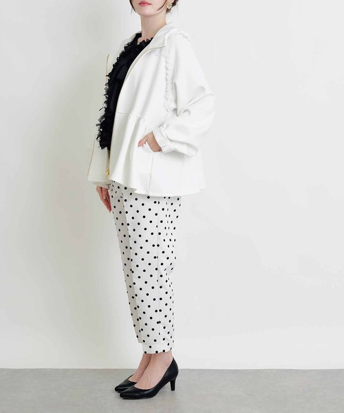 「PICCIN PERLA」 ジップアップパーカー M ライトグレー レディース_画像6