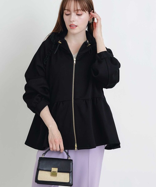 「PICCIN PERLA」 ジップアップパーカー M ライトグレー レディース_画像7