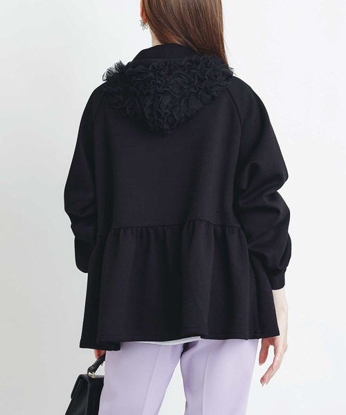 「PICCIN PERLA」 ジップアップパーカー M ライトグレー レディース_画像9