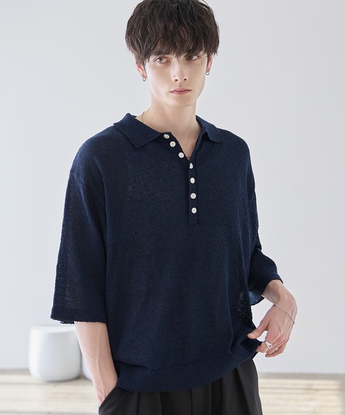 ASTRONOMY サマーニット セーター ニット POLO HENLEY BOUCLE SUMMER