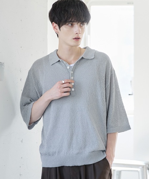 ASTRONOMY サマーニット セーター ニット POLO HENLEY BOUCLE SUMMER