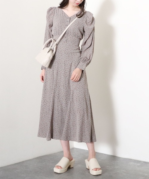 「archives」 長袖ワンピース MEDIUM ブルーグレー レディース_画像2
